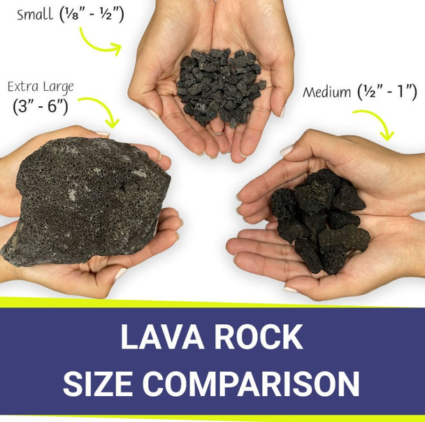 American Fire Products Medium Black Lava Rock 10 Pounds - LAVA-M-10