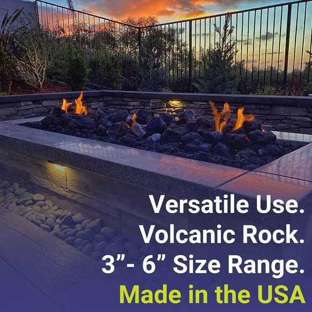 American Fire Products Extra Large Black Lava Rock 10 Pounds - LAVA-XXL-10