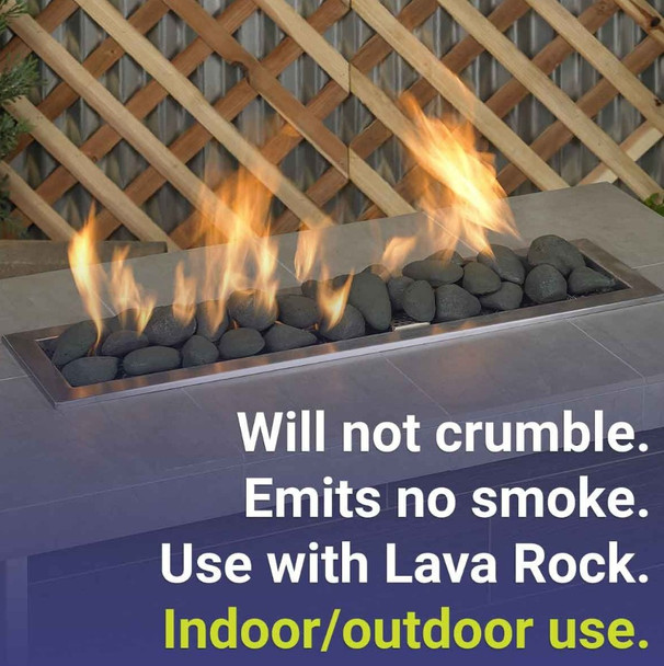 American Fire Products Matte Black Lite Stones Set - 15 Stone Set - AFG-LSTONE-MB-15