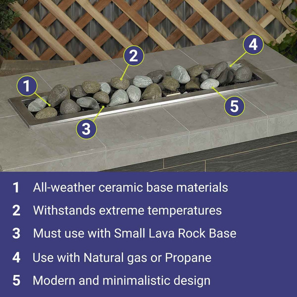 American Fire Products Thunder Gray Lite Stones Set - 15 Stone Set - AFG-LSTONE-TG-15