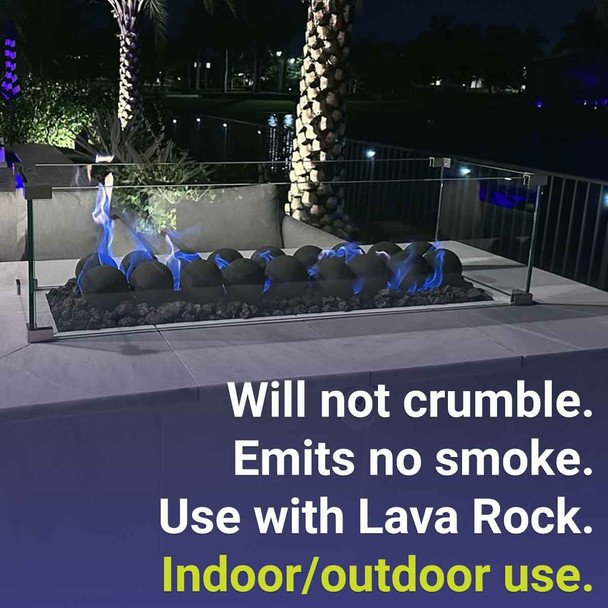 American Fire Products 4" Thunder Gray Lite Stone Fire Balls - Set of 6 - AFG-FBL-TG-6B