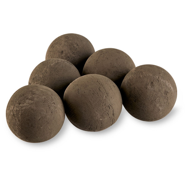 American Fire Products 4" Thunder Gray Lite Stone Fire Balls - Set of 6 - AFG-FBL-TG-6B