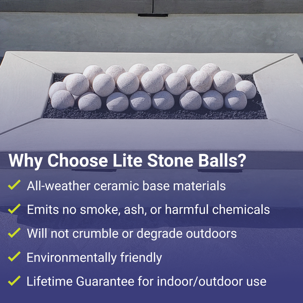 American Fire Products 4" Natural Lite Stone Fire Balls - Set of 6 - AFG-FBL-NS-6B
