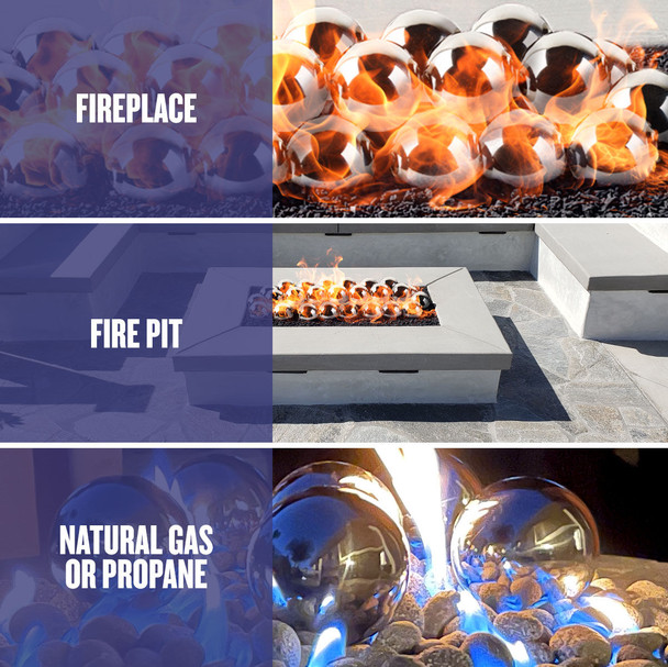 American Fire Products 4” Stainless Steel IronFire Balls, Set of 6 - AFG-IFB-4-6-PACK