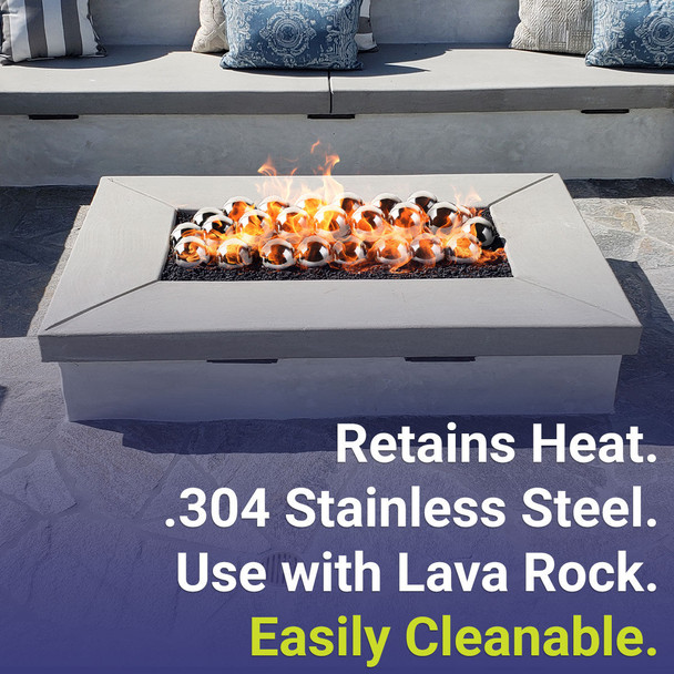 American Fire Products 4” Stainless Steel IronFire Balls, Set of 6 - AFG-IFB-4-6-PACK