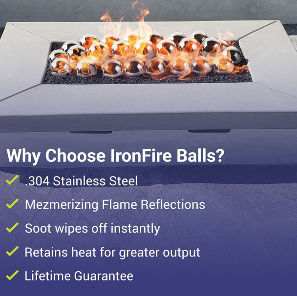 American Fire Products 4” Stainless Steel IronFire Balls, Set of 6 - AFG-IFB-4-6-PACK