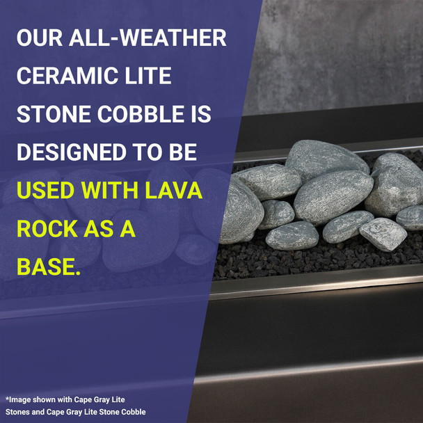 American Fire Products Cape Gray Lite Stone Cobble - 12 Stone Set - AFG-CS-CG-12