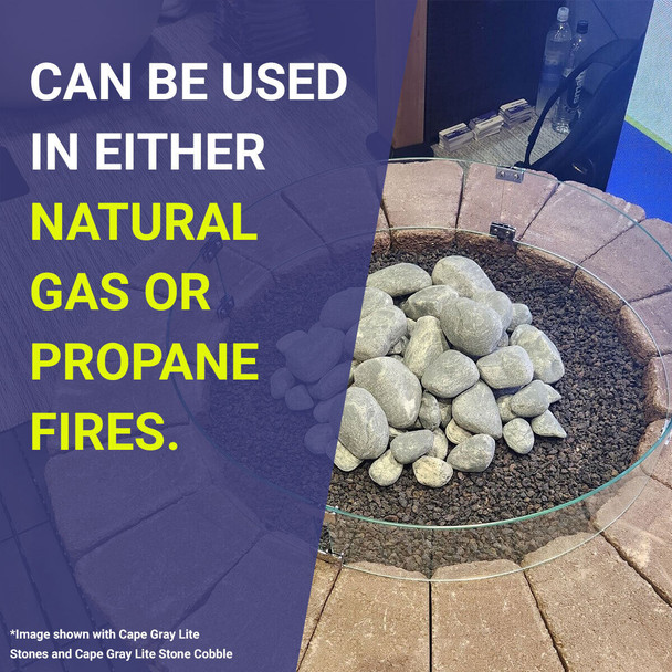 American Fire Products Cape Gray Lite Stone Cobble - 12 Stone Set - AFG-CS-CG-12