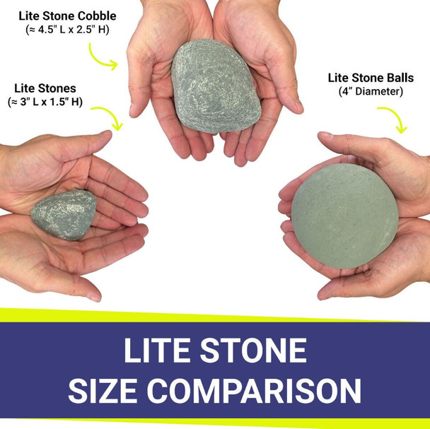 American Fire Products Cape Gray Lite Stone Cobble - 12 Stone Set - AFG-CS-CG-12