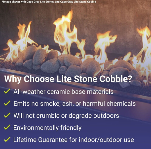 American Fire Products Natural Lite Stone Cobble - 12 Stone Set - AFG-CS-NS-12
