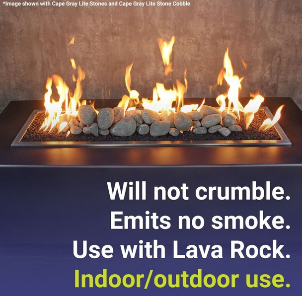 American Fire Products Natural Lite Stone Cobble - 12 Stone Set - AFG-CS-NS-12