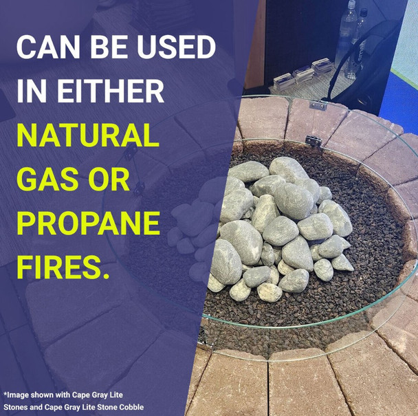 American Fire Products Natural Lite Stone Cobble - 12 Stone Set - AFG-CS-NS-12