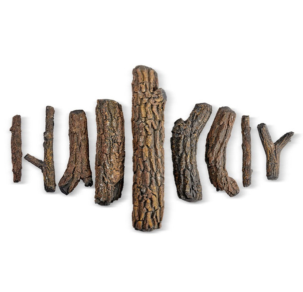 American Fire Products Formation Creation Country Oak Ceramic Gas Fire Pit Logs – 9 Piece Set - AFP-FPL-CO