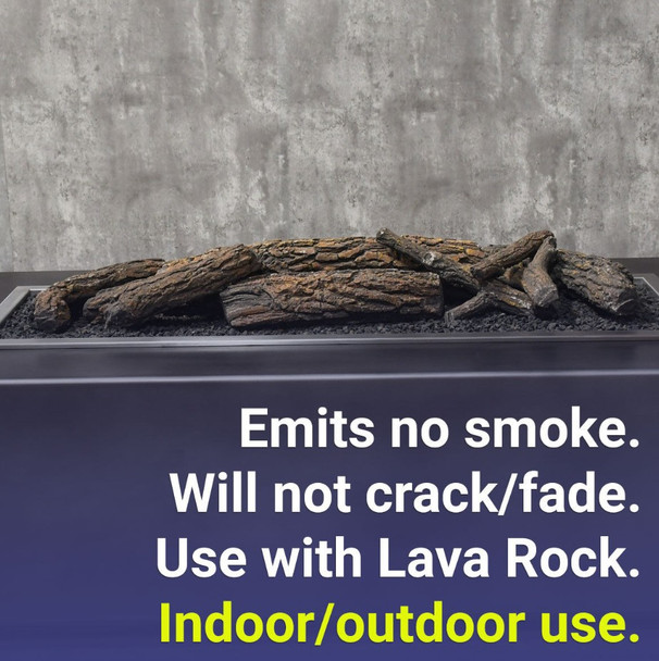 American Fire Products Formation Creation Country Oak Ceramic Gas Fire Pit Logs – 9 Piece Set - AFP-FPL-CO