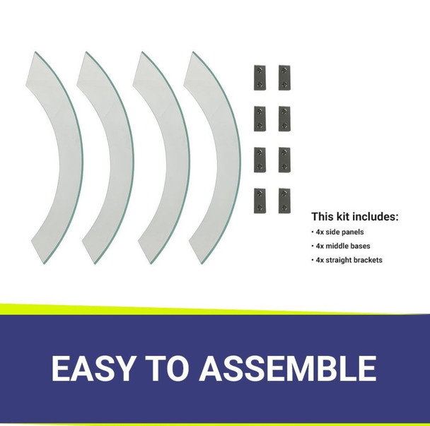 American Fire Products Round Glass Flame Guard for 25" x 6" Round Drop-In Fire Pit Pan - FG-RSP-25