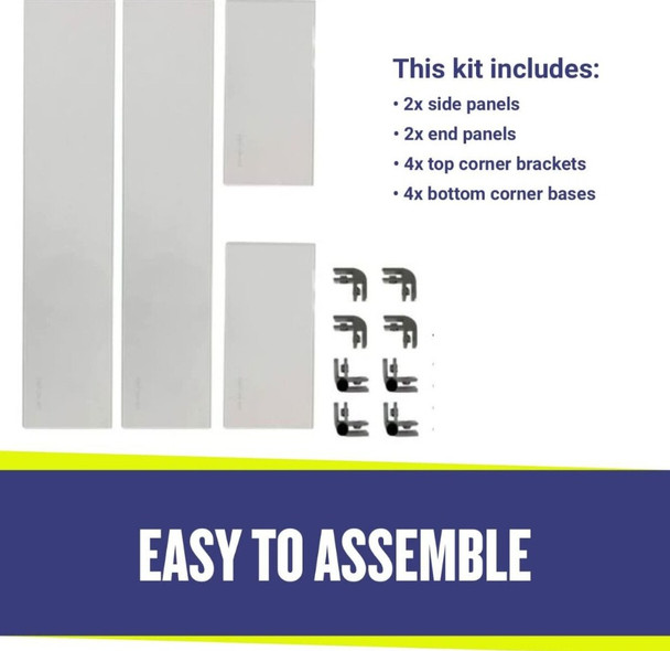 American Fire Products Rectangular Glass Flame Guard for 24" x 8" Drop-In Fire Pit Pan - FG-AFPP-24