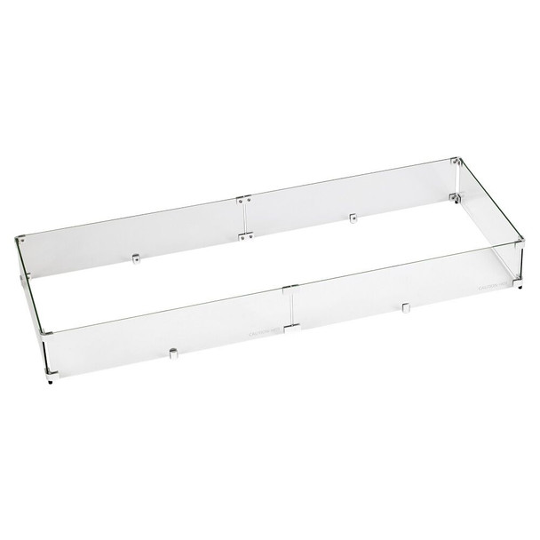American Fire Products Rectangular Glass Flame Guard for 48" x 14" Drop-In Fire Pit Pan - FG-AFPP-48