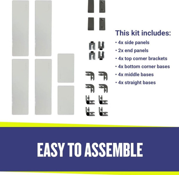 American Fire Products Linear Glass Flame Guard for 36" x 6" Linear Drop-In Fire Pit Pan - FG-LCB-36