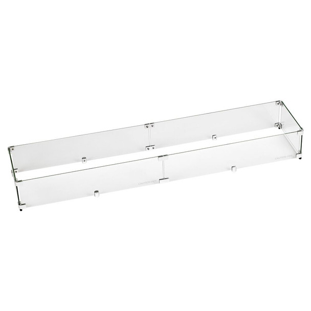 American Fire Products Linear Glass Flame Guard for 48" x 6" Linear Drop-In Fire Pit Pan - FG-LCB-48