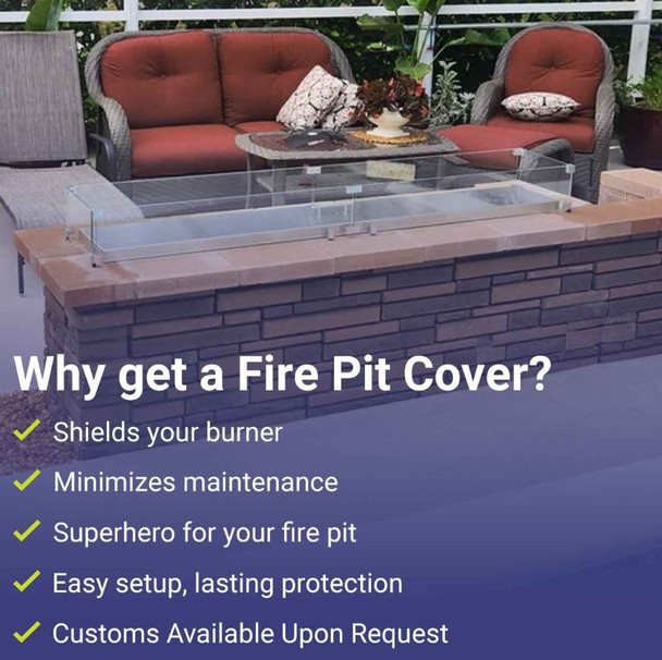 American Fire Products Stainless Steel Cover for Rectangular Drop-In Fire Pit Pan - SS-CV-AFPP-18