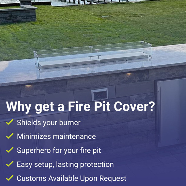 American Fire Products Stainless Steel Cover for Linear Drop-In Fire Pit Pan - SS-CV-LCB-30