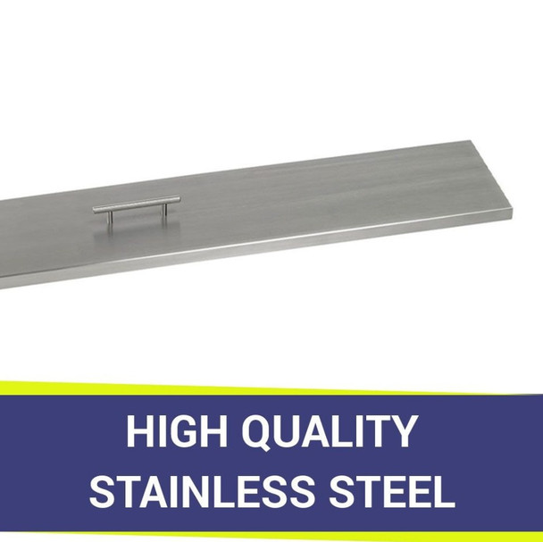 American Fire Products Stainless Steel Cover for Linear Drop-In Fire Pit Pan - SS-CV-LCB-30