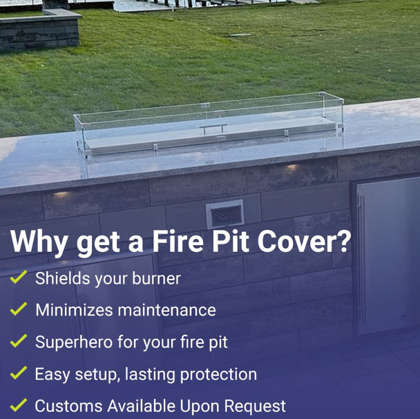 American Fire Products Stainless Steel Cover for Linear Drop-In Fire Pit Pan - SS-CV-LCB-36