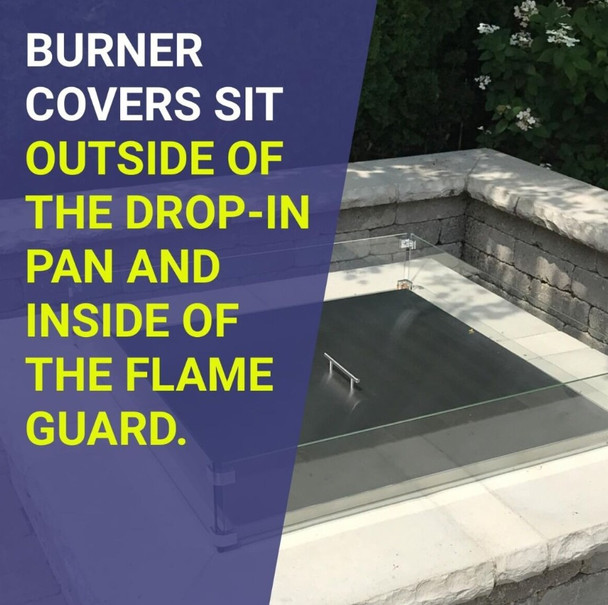 American Fire Products Stainless Steel Cover for Square Drop-In Fire Pit Pan - SS-CV-SQP-12