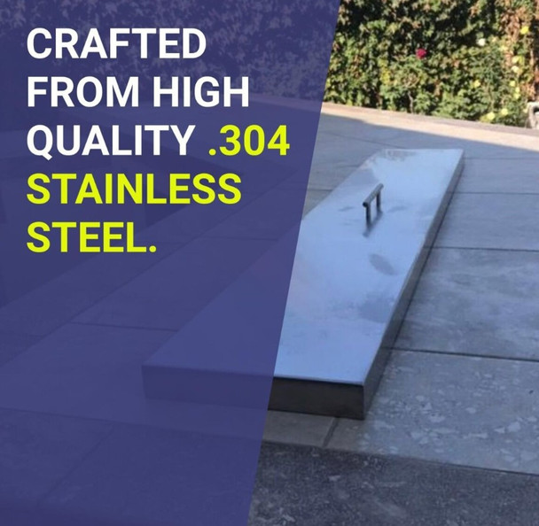 American Fire Products Stainless Steel Cover for Square Drop-In Fire Pit Pan - SS-CV-SQP-36