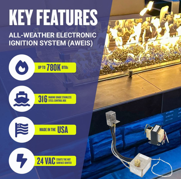 American Fire Products AWEIS System - High Capacity (780k BTU/hr) - Natural Gas - HCGNG-FS
