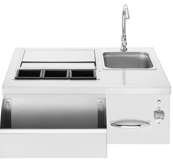 Summerset 30-Inch Stainless Steel Built-In Beverage Center & Prep Station - BC-30L