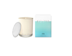 Ecoya Lotus Flower Mini Madison Jar Candle – 80g Scented Glass Jar, White