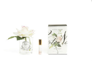 Single Rose Pink Blush Clear Glass