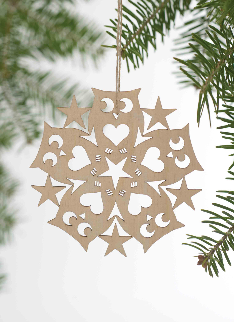 Wooden Snowflake Tree Decorations