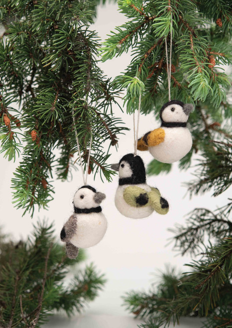 Felt Bird Ornaments Set/3