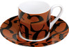 Konitz Espresso Cup and Saucer Set - Script Collage - Brown and Black