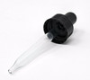 T.M.C. Straight Point Glass Dropper with Black Polypropylene Cap & Bulb - 20/400 x 75 mm