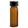 T.M.C. 1 dram Amber Glass Vials with Black Phenolic PV Lined Caps & Orifice Reducers - Set of 3 (TMC 4060-81P3)