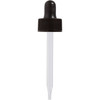 T.M.C. Straight Point Glass Dropper with Black Polypropylene Cap & Bulb - 15/425 x 46 mm (TMC 2610-01)