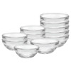 Duralex Lys Stackable Bowls Collection - 6 oz (20.5 cl) and 4 oz (12.5 cl) - 12-Piece Set - Clear (DL 100012)