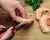 Thin Curved blades snip and de-vein shrimp