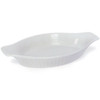 Browne Foodservice 16-Ounce White Ribbed Stoneware Oval Lasagna Baker (BC 564014)