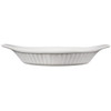 Browne Foodservice 8-Ounce White Ribbed Stoneware Oval Lasagna Baker (BC 564011)