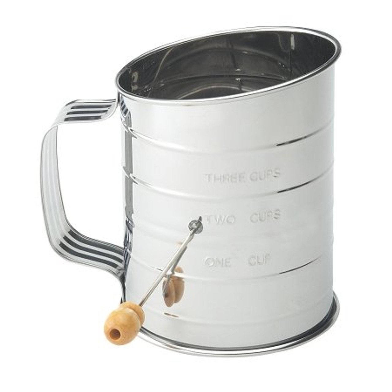 Mrs. Anderson's Baking Stainless Steel Crank Sifter - 3-Cup (HIC 28014)