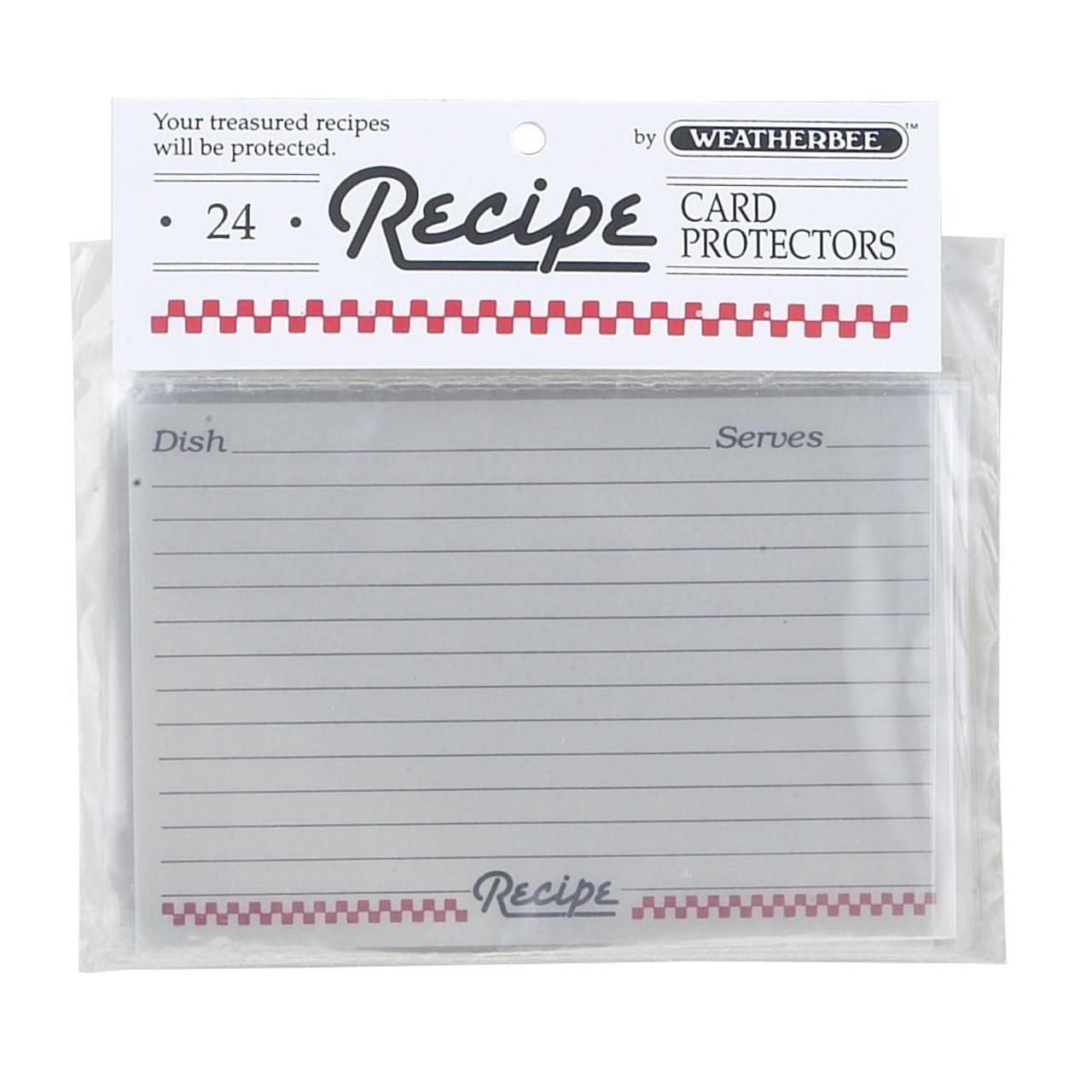Weatherbee Recipe Cards Protector, 4" x 6", Set of 24 (HIC 076)