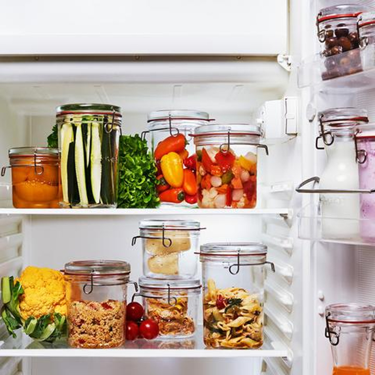 Lock-Eat Food Jars are handy in the refrigerator