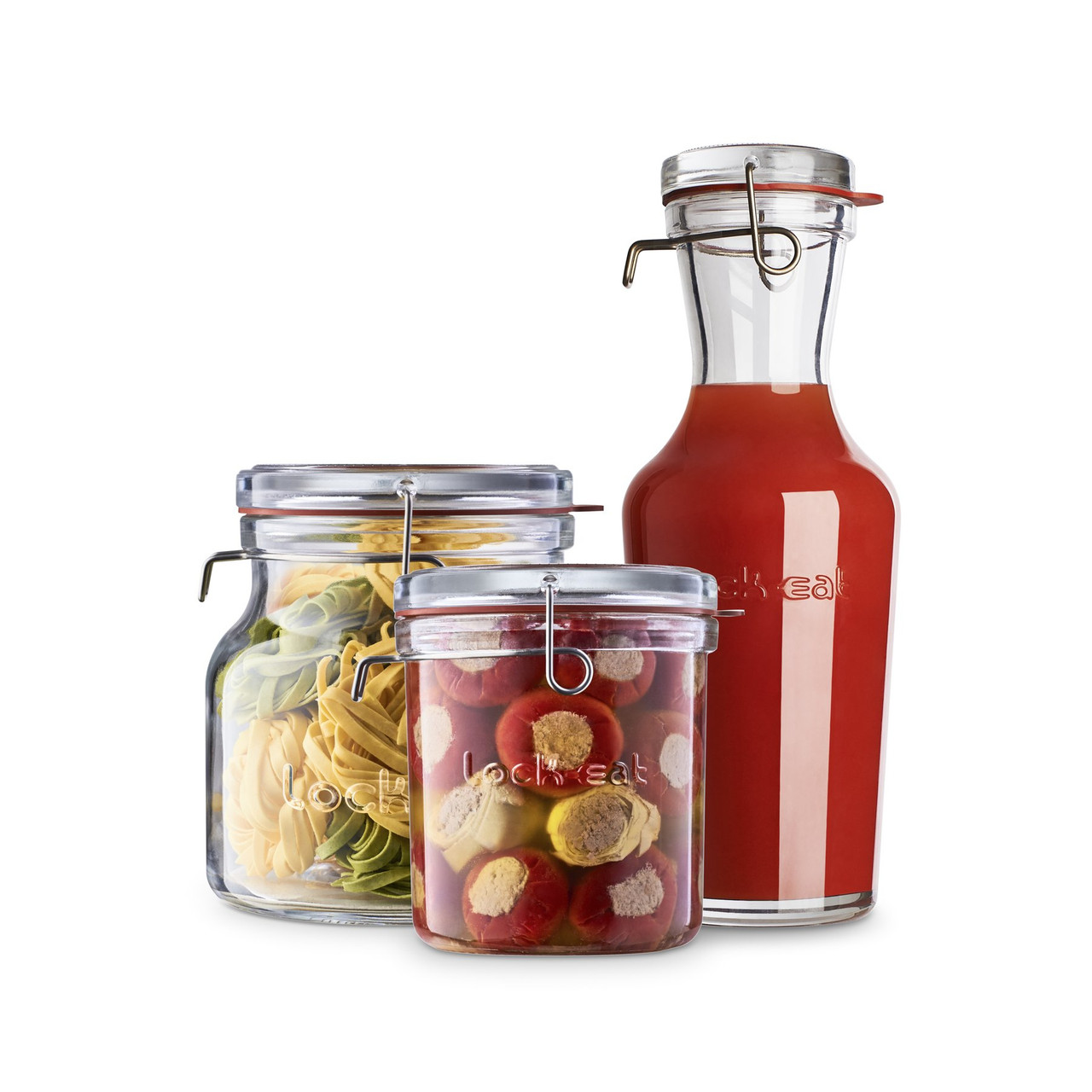 Luigi Bormioli Lock-Eat Collection - Food Jar- 3 Piece Set (LB 12327/01)