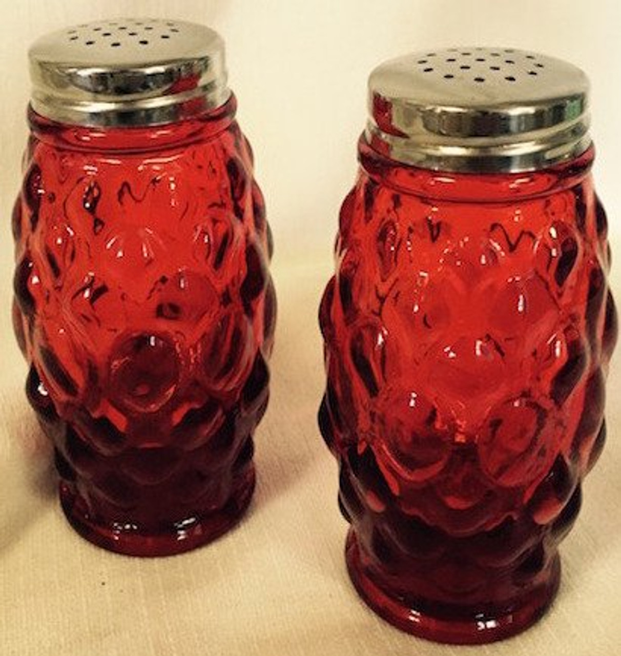 Mosser Glass Elizabeth Collection Salt and Pepper Shakers - Red- Set of 2 (MG 234SPR) 