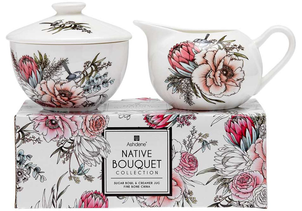 Ashdene Native Bouquet Collection - Sugar and Creamer Set  with gift box