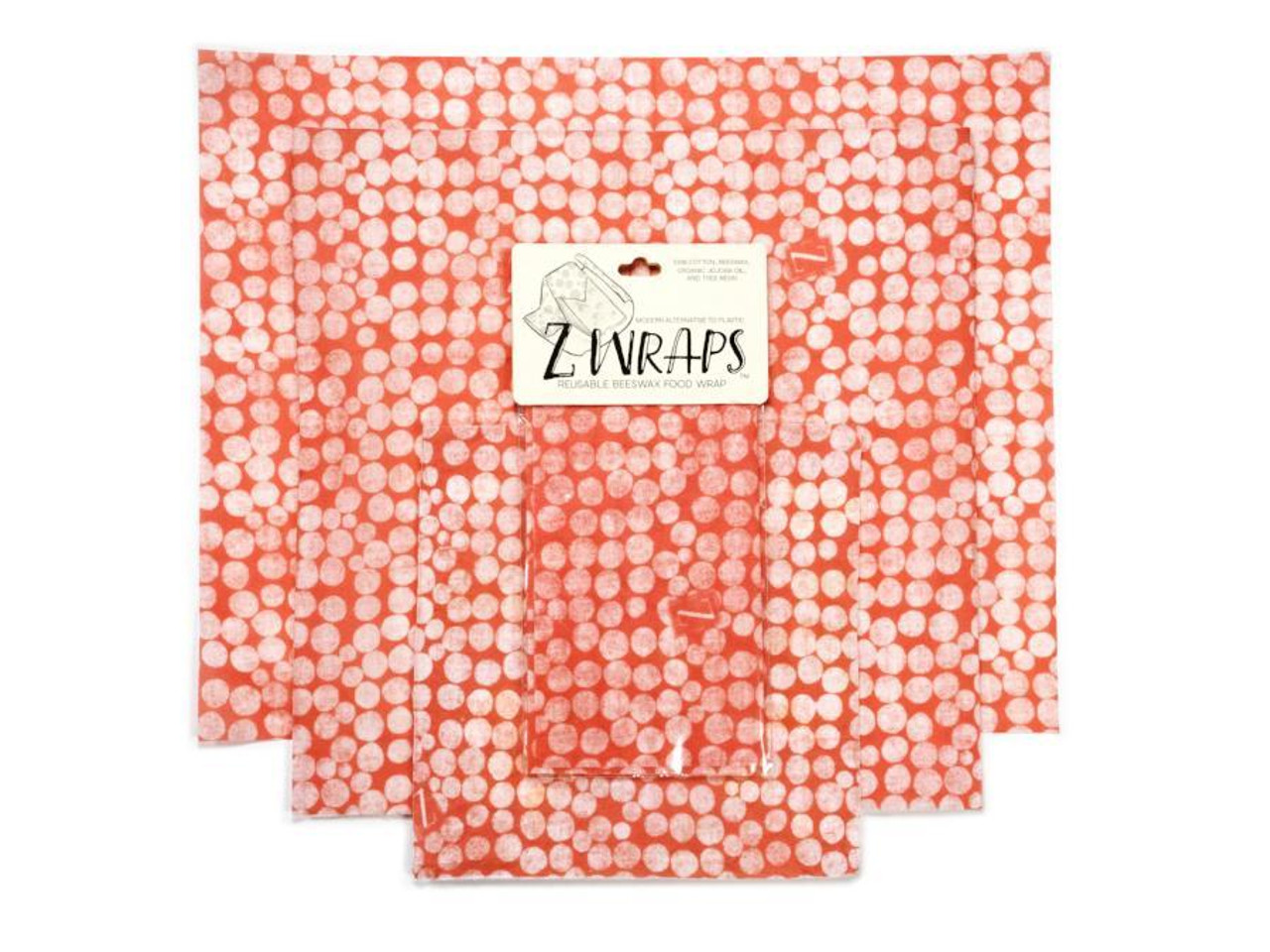 ZWraps Reusable Beeswax Food Wrap - Multi-Pack: Small, Medium, Large - Connect the Dots (ZW MULTIDOT)